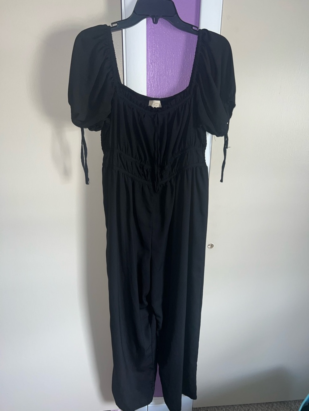 indulge Black Puff Sleeve Jumpsuit